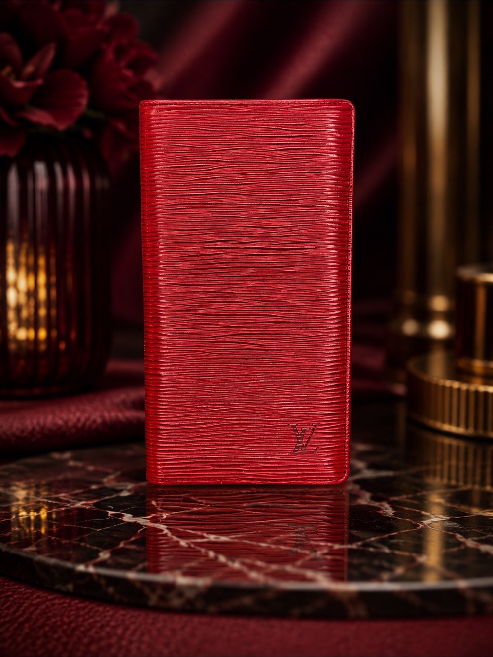 Louis Vuitton Epi Red Long Bifold Wallet | LV Vintage Leather | Authentic